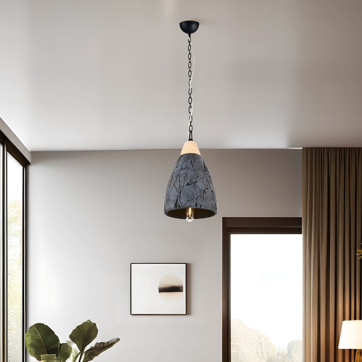 Полилей Opviq модел l1524, Фасунга E27, 19x120см, Черен