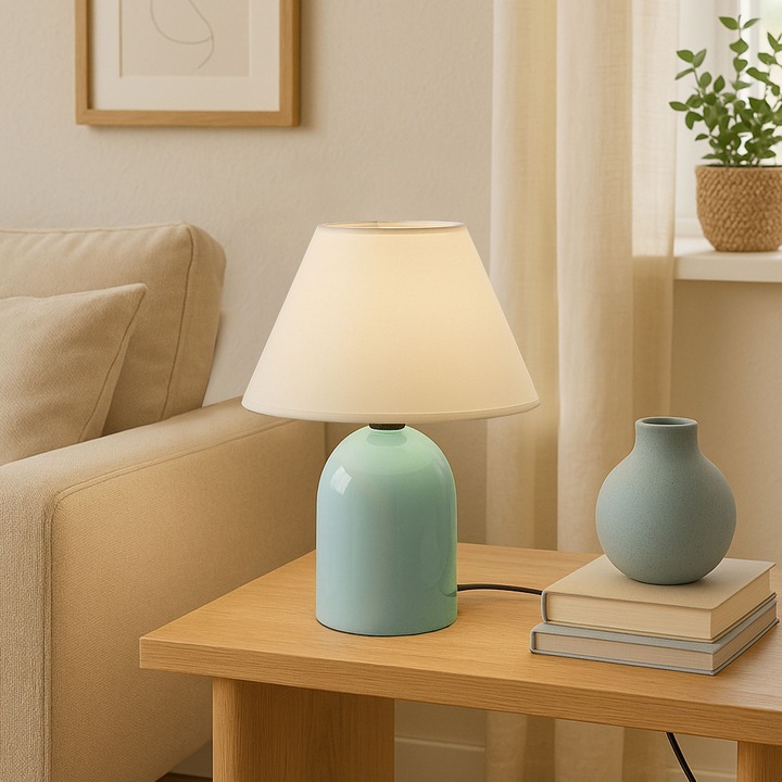 Veioza, Opviq, model 241931, ceramica, albastru, 22x14cm