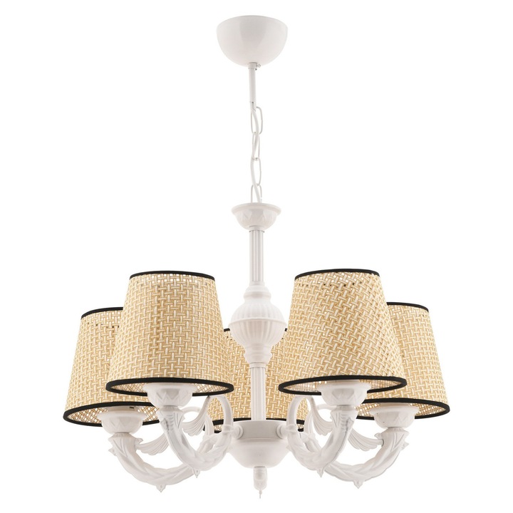 Candelabru fiona coral - negru, alb, crem, Opviq 5393, Corp metalic