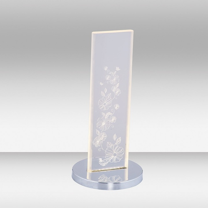 Veioza Opviq, model L1685, metal cromat, capac acrilic, 15x32cm