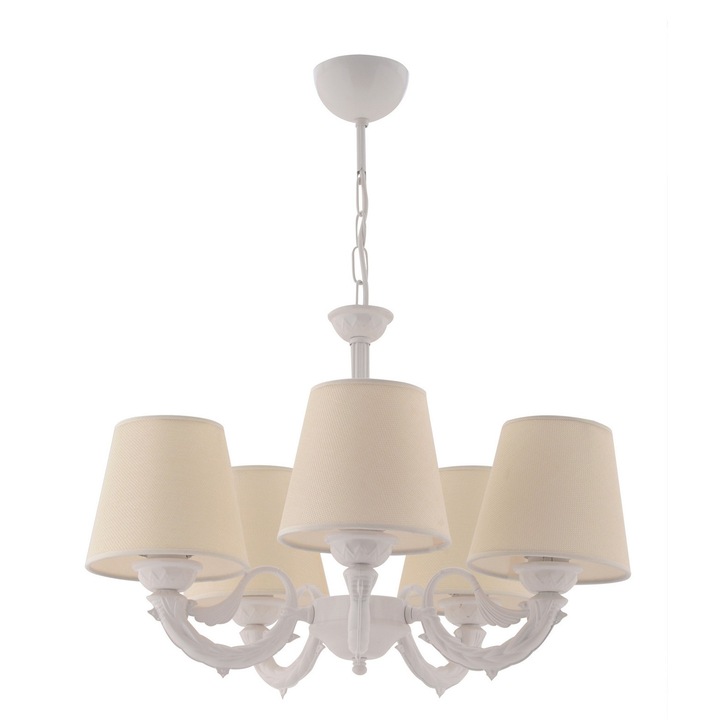 Candelabru fiona - crem, alb, Opviq 5390, Corp metalic, E27