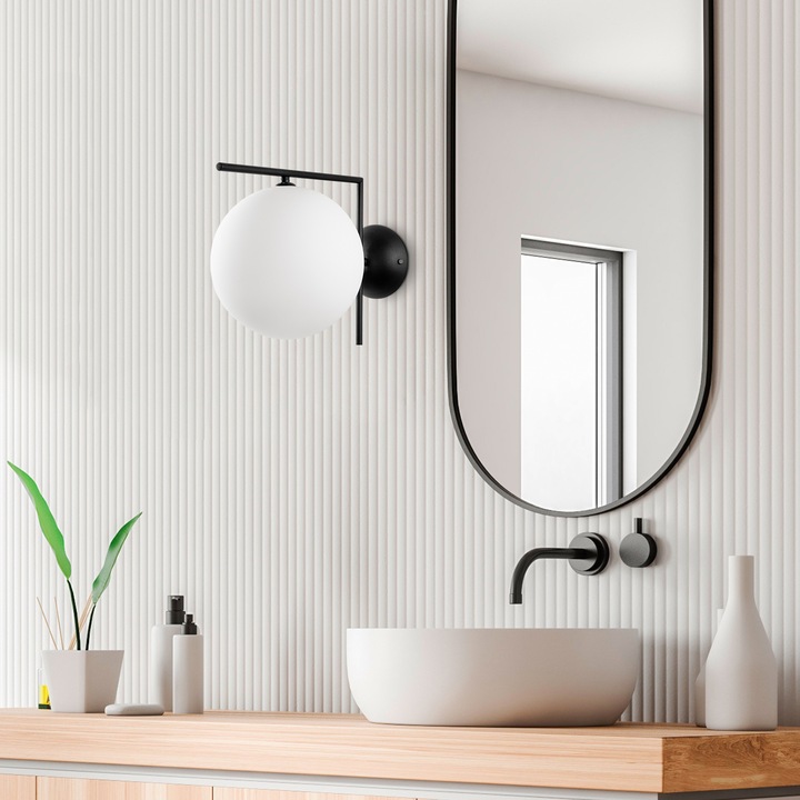 Метална стенна лампа Opviq, модел 14155, 25x43x30см, диаметър на капака 25см, тип фасунга 1xG9, макс. 10W