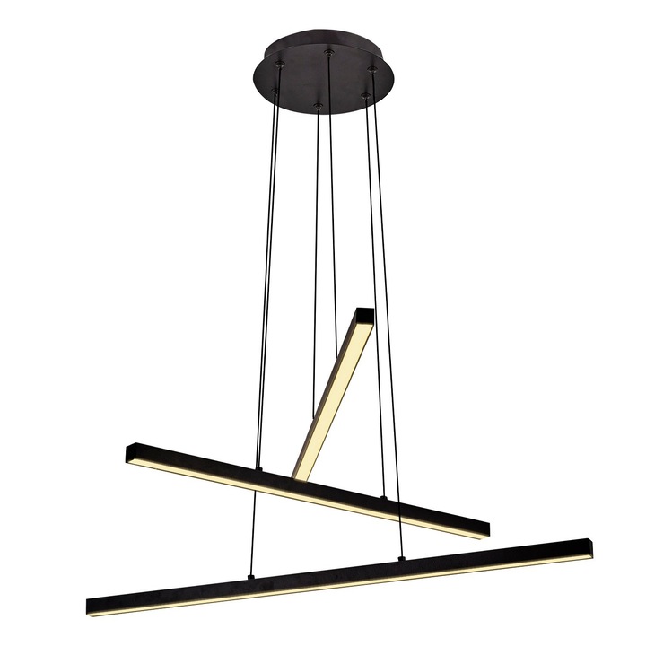 Lustra Opviq, neagra, 4 x 13W LED, 66x120cm