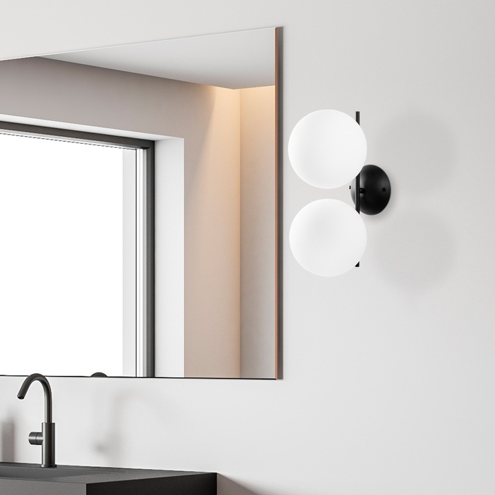 Стенна лампа Opviq 20x27x42см, черна метална