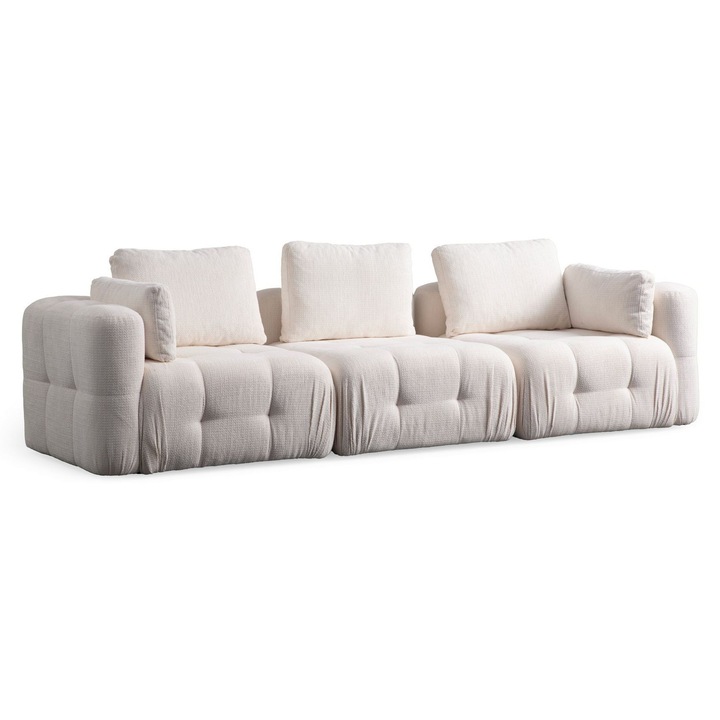 Canapea 3 locuri, Atelier Del Sofa, gri deschis, 290x100x65cm, set cu perne