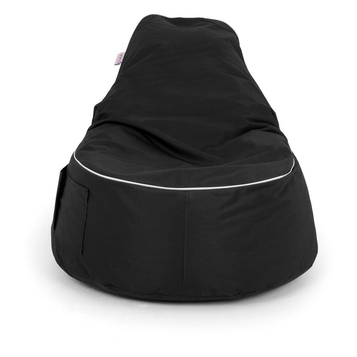 Babzsákfotel, Atelier Del Sofa, fekete, 80x75x30cm, vízálló anyag, újrahasznosított polisztirol töltet