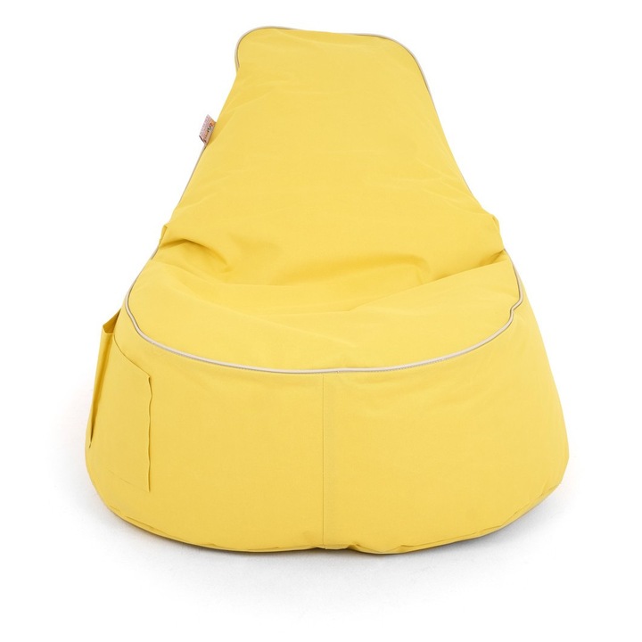 Atelier Del Sofa pufffotel, sárga, 80x75x30cm, vízálló anyag, újrahasznosítható habszivacs töltet