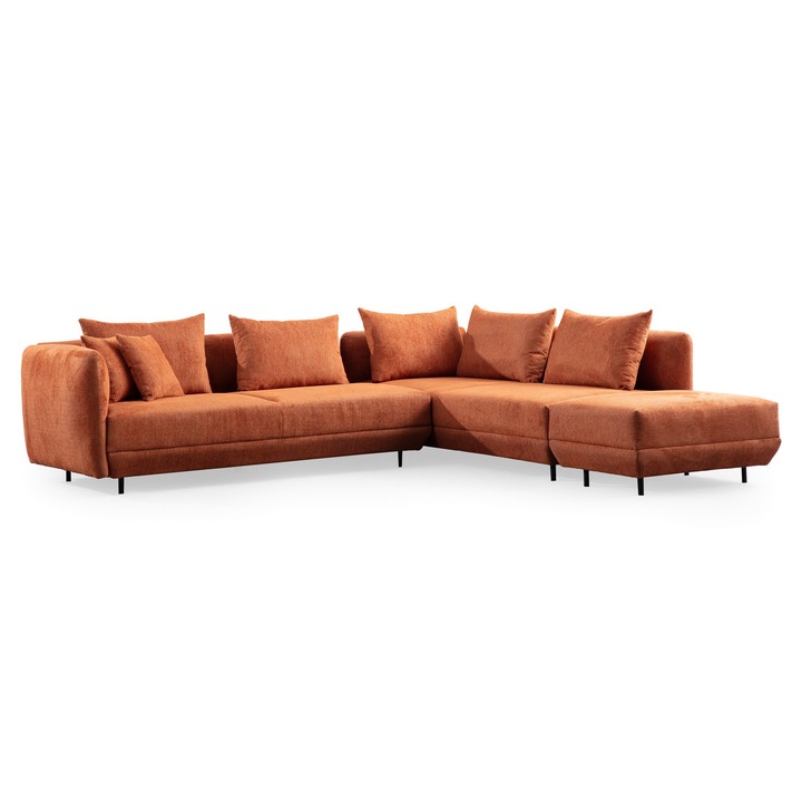Canapea coltar Floransa, Atelier Del Sofa, portocaliu, 310x265cm, 7 perne incluse