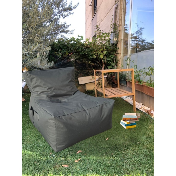 XXL babzsákfotel, Atelier Del Sofa, vízálló, szürke, 70x95x35cm, 1 db-os szett.