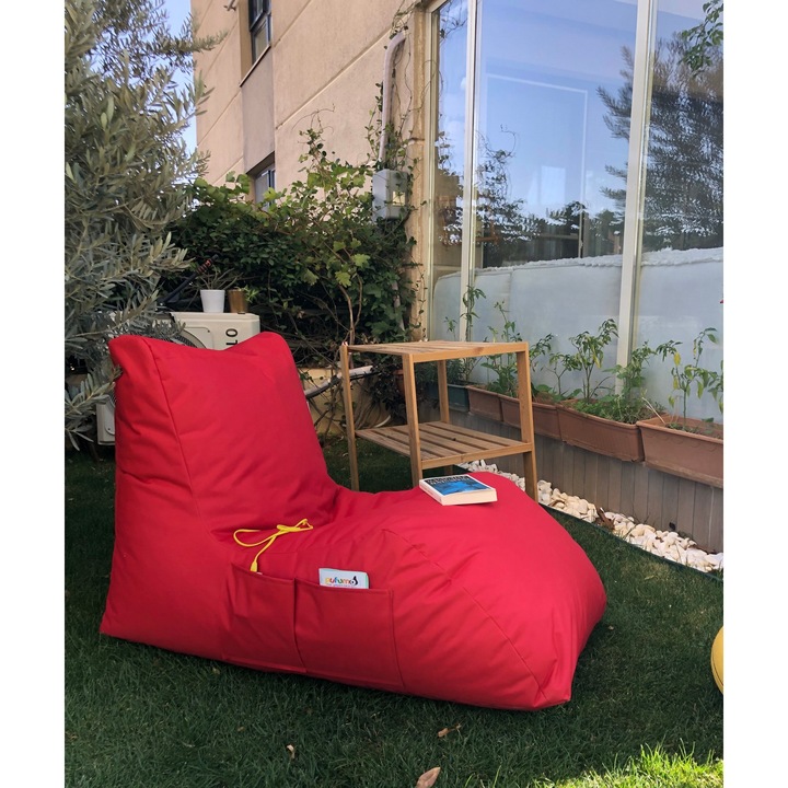 Babzsákfotel, Atelier Del Sofa, piros, vízálló, 60x75x110cm