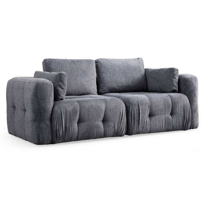 Canapea cu 2 locuri Amaris - gri, Atelier Del Sofa 5832, lemn de fag / PAL