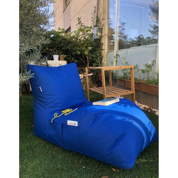Fotoliu tip bean bag, Atelier Del Sofa, albastru, 60x75x110cm, husa detasabila, material impermeabil