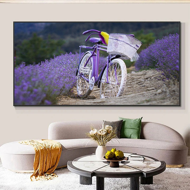 Tablou Canvas Peisaj, „Frumusete in Mov” 50x70 cm, Vizio Tablouri Canvas®, sasiu lemn, Print UltraChrome rezistent UV, Tablou Canvas Premium Peisaj – Eleganta, Relaxare si Culoare pentru Casa Ta, Ideal pentru Living, Dormitor, Birou, Cadou Perfect