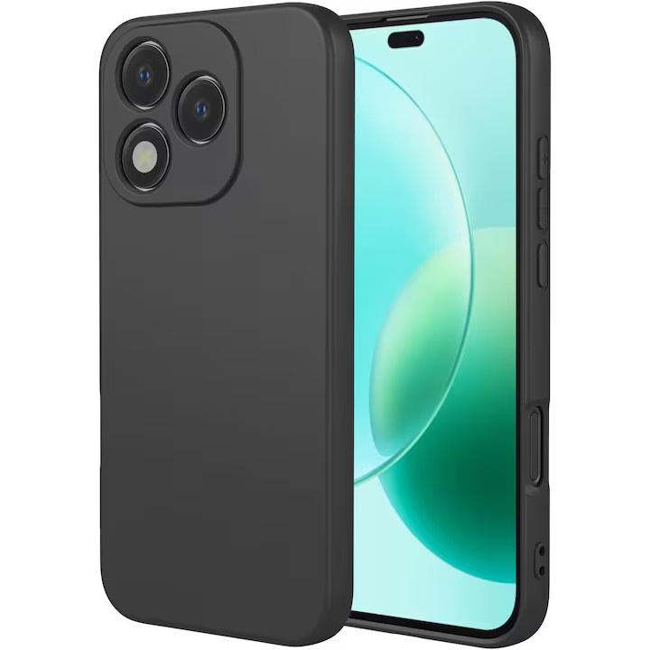 Puha TPU bársony tok, Honor 400 Lite-tal kompatibilis, fekete