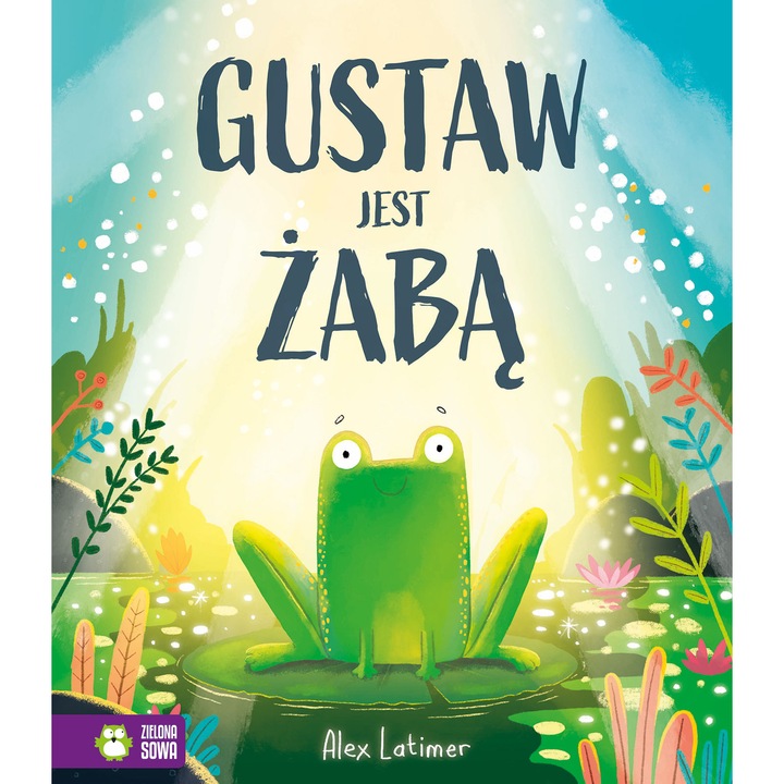 Плюшена играчка, Зелена сова, жабокът Густав, 30x20см