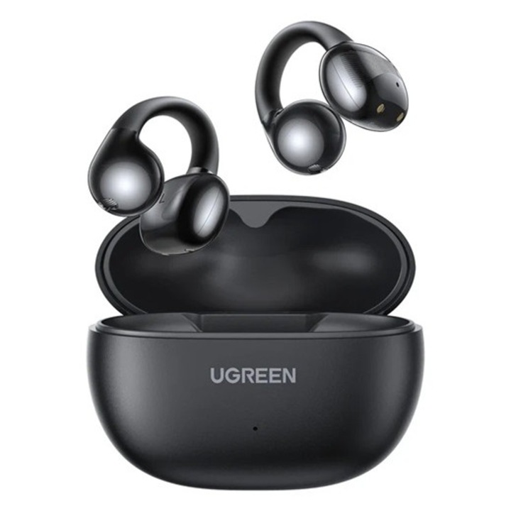 Ugreen hitune s3 ws209 bluetooth fülhallgató sztereo, v5.4, tws, mikrofon, fülre akasztható + töltőtok, fekete