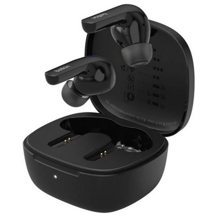 Belkin soundform motion bluetooth fülhallgató sztereo, v5.3, tws, mikrofon, zajszűrő, ipx5 + töltőtok, fekete