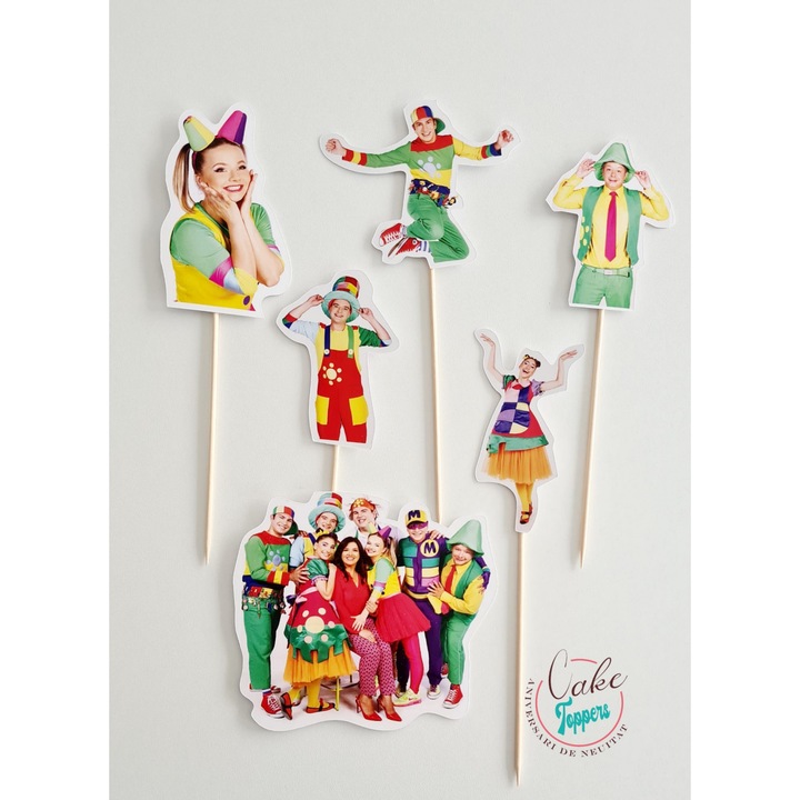 Set toppere Gasca Zurli, 5x12cm, carton lucios, spate alb, montate pe bete din lemn/bambus