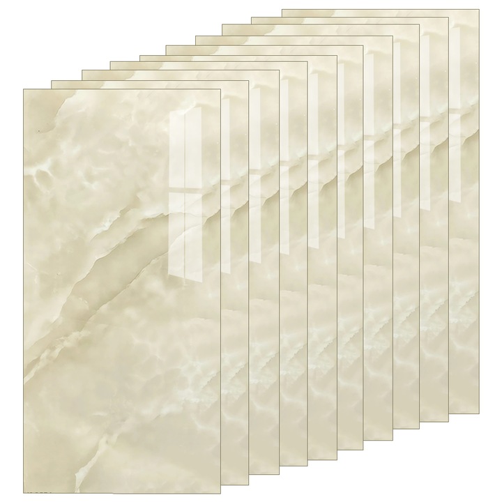 Set 50x Tapet Marmura Premium 3D Teno®, suprafata acoperire 9 mp, autoadeziv, waterproof, usor de montat, design modern, 30x60 cm, model 59, bej