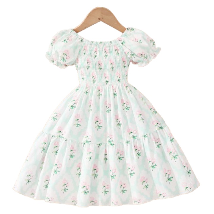 Rochita Fetita cu Imprimeu Floral multicolora– Stil Casual, Multicolor