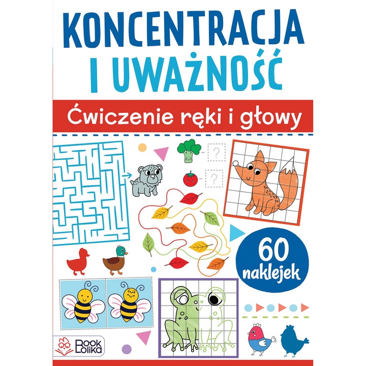 Koncentratie si atentie, Bookolika, exercitii pentru mana si cap, 96 pagini, editie cartonata, 2022