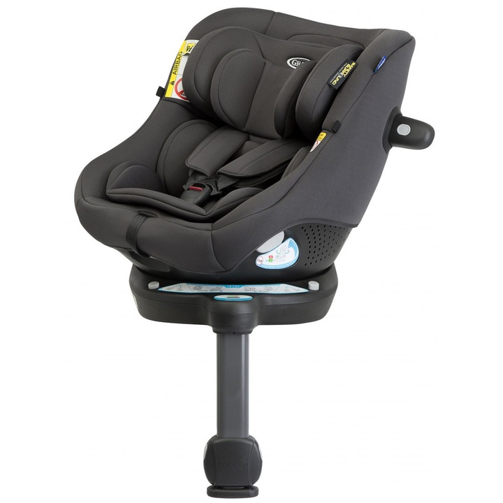 Столче за кола Graco Turn2Me DLX R129, 40-105 см, въртящо се, с ISOFIX монтаж, сиво