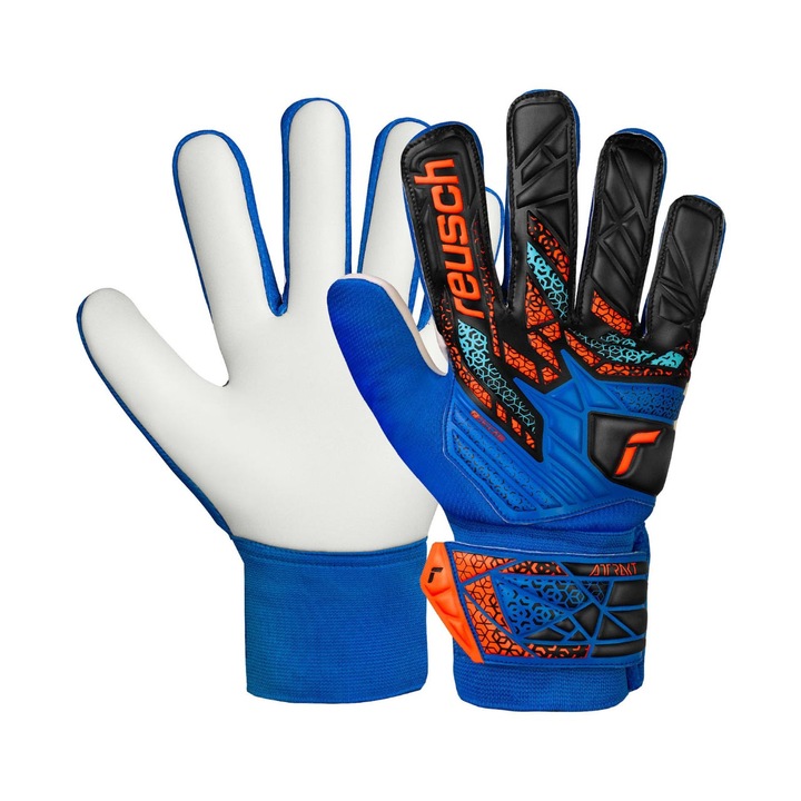 Вратарски ръкавици Reusch Attrakt Starter Solid Junior, черно-сини, размер 8, стартов комплект