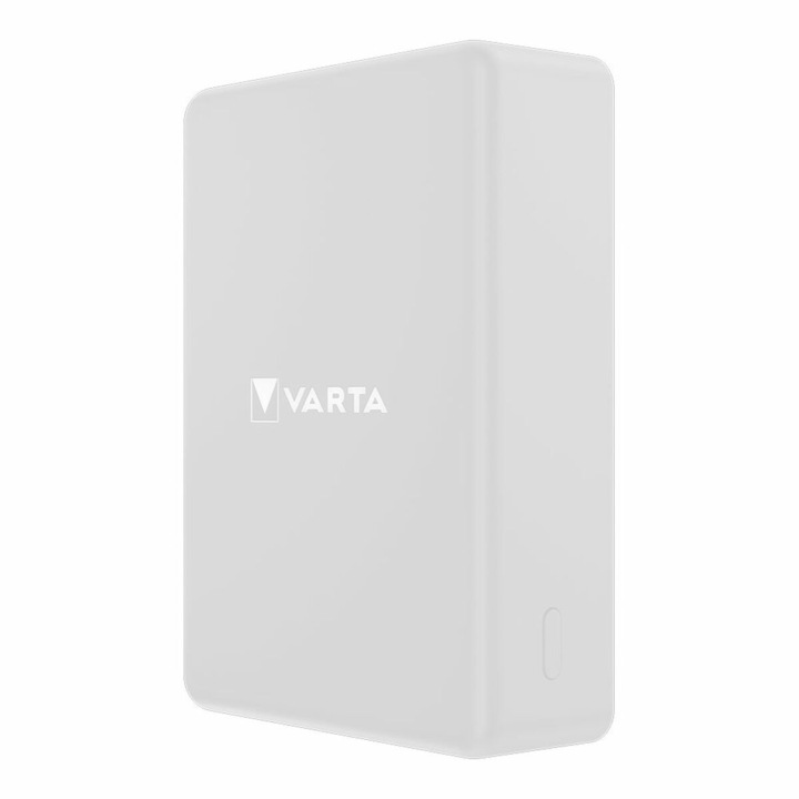 Varta Mag Pro vezeték nélküli külső akkumulátor, 10000mAh, 20W, 1 x QI - 2 x USB-C, fehér