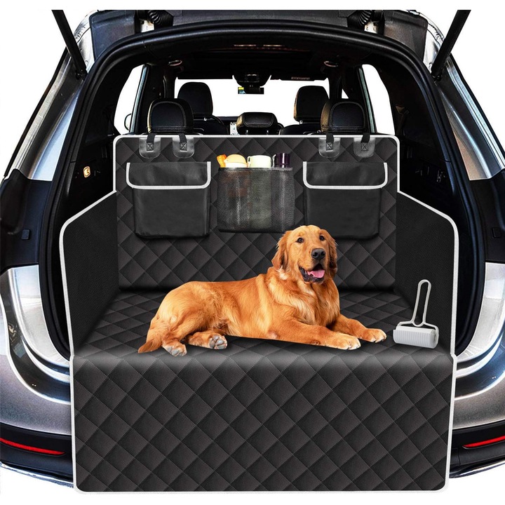 Csomagtartó védőhuzat, szakadás- és vízálló, mosható, csúszásmentes, univerzális oldalvédelemmel autóhoz, SUV-hoz, fekete