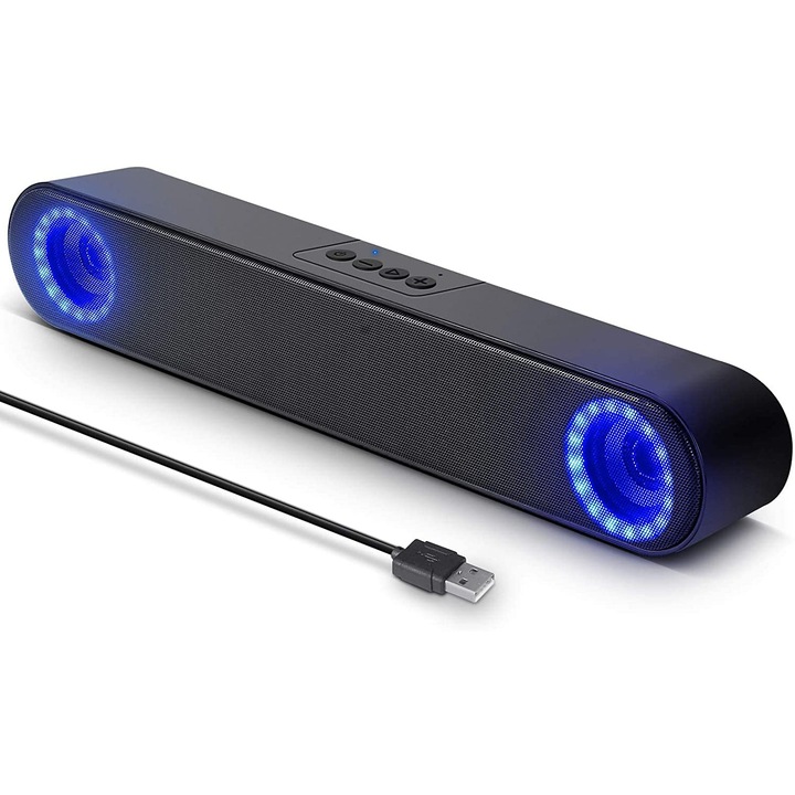 USB PC hangszórók, 59 hüvelyk, LED, 10W, átlátszó kristály