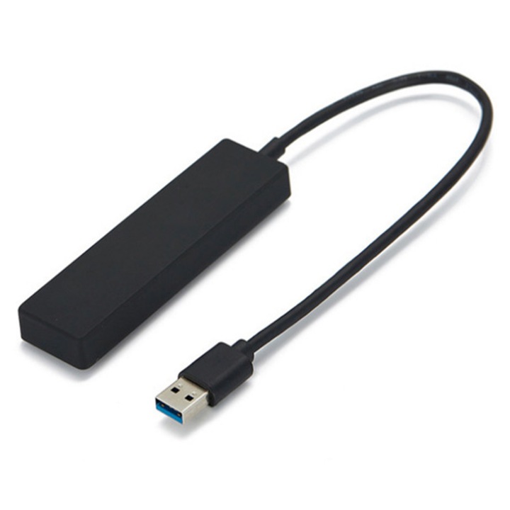 4-портов USB 3.0 хъб, ултратънък с удължителен кабел 60 см, за MacBook, Mac Pro, Mac mini, iMac, Surface Pro, XPS, PC, флаш устройство, мобилен твърд диск