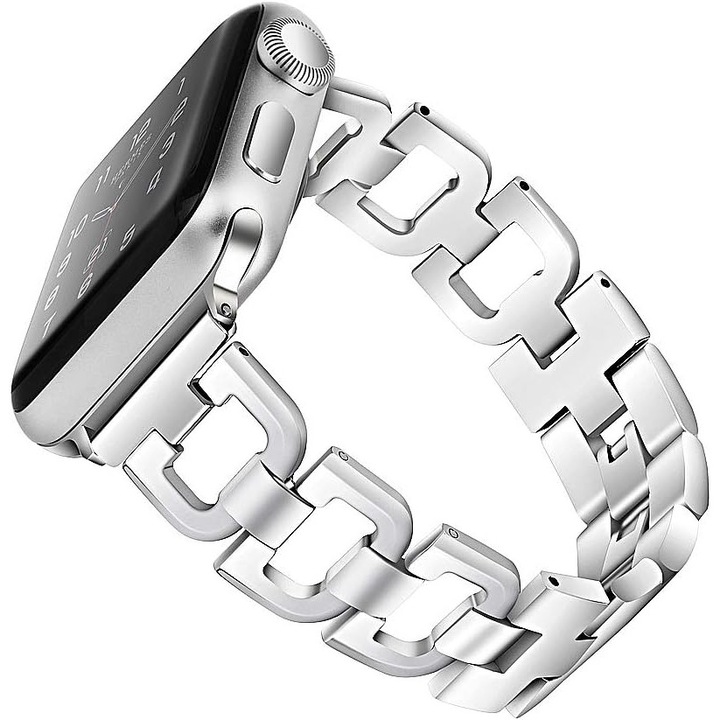 Каишка от неръждаема стомана, съвместима с Apple Watch Strap 38 мм 40 мм за жени и мъже Iwatch Series 4, Series 3, Series 2