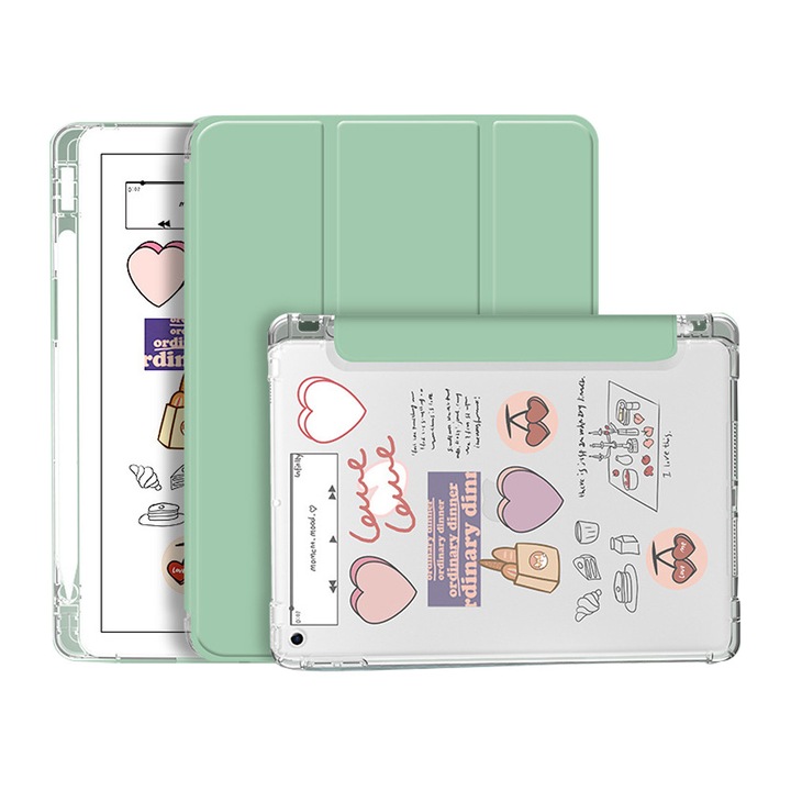 Tok iPad Mini6-hoz (8,3 hüvelykes) ceruzatartóval, átlátszó, automatikus alvás/ébresztés funkcióval.