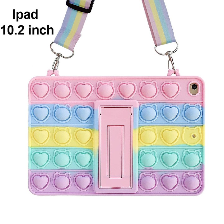 iPad 10.2 hüvelykes tok, teljes védelemmel, ütésálló, nyakpánttal