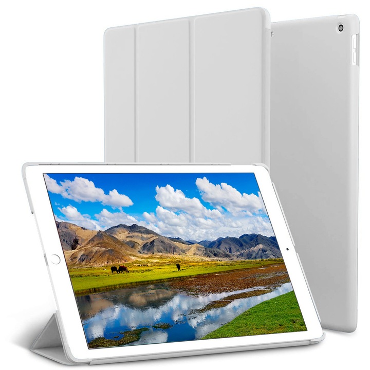 Smart Case tablet tok iPad Air 3-hoz, ultra-vékony, matt kialakítás, automatikus alvás/ébresztés funkcióval, ezüstszürke