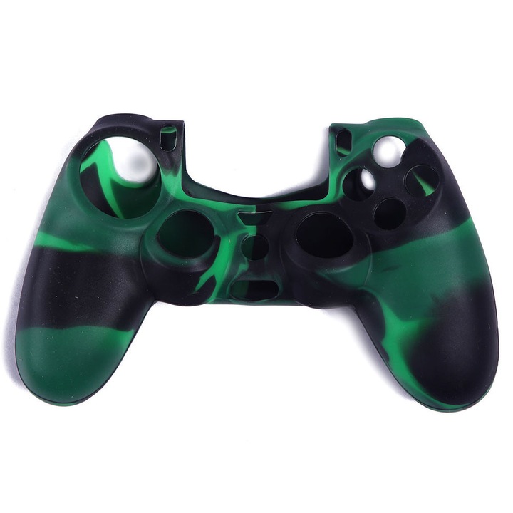HERUSI PS4 PS4 Slim PS4 Pro vezérlő védőtok sötétzöld szilikon terepmintás szett