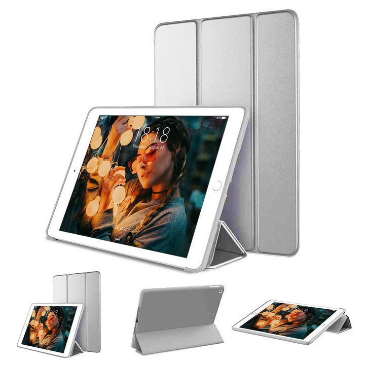 Калъф за iPad 7-мо поколение Функция за автоматично заспиване/събуждане Интелигентен тригънкав калъф за iPad 10,2 инча, калъф с многоъгълен режим на гледане с мек TPU заден капак