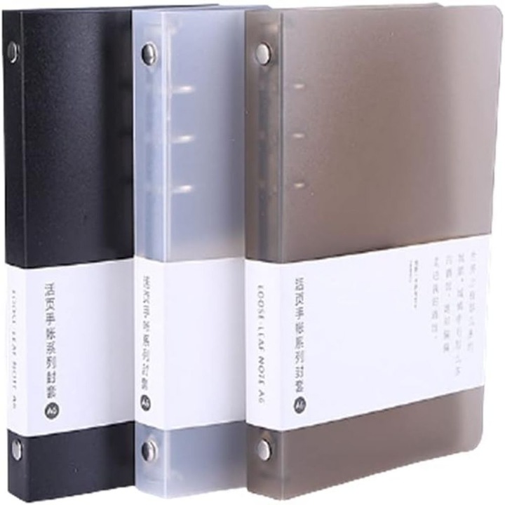 Пакет от 3 калъфа за папка A5 A6 с 6 ринга, PVC калъфи за папка с подвижни листа, пълнители (вътрешната хартия не е включена, A5)