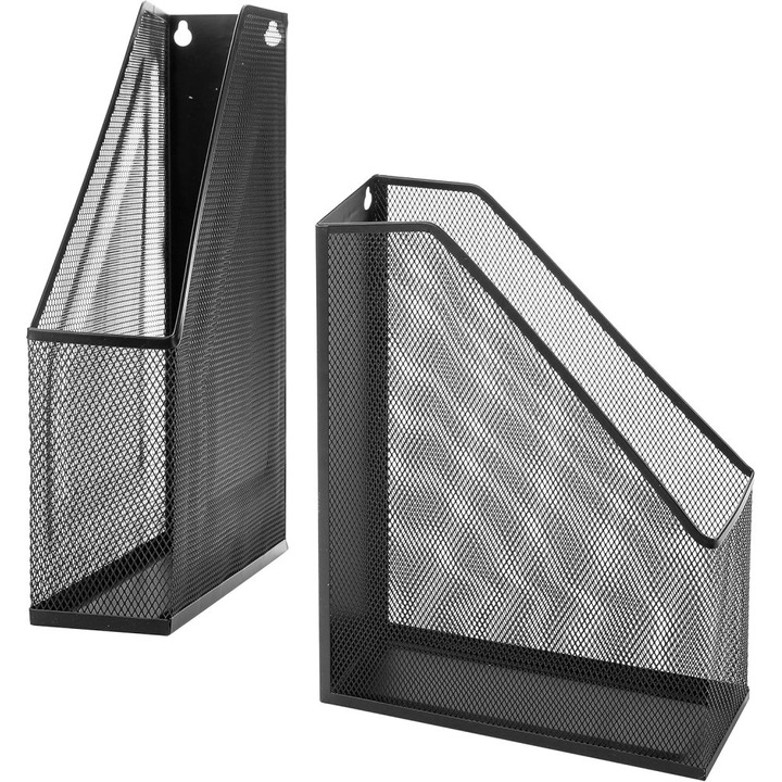 Стоманен държач за документи, черен, офис аксесоари