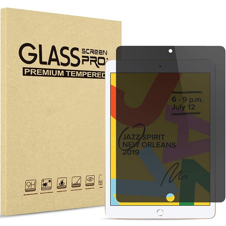 Üvegfólia képernyővédő iPad 10.2 inch 2021 2020 2019 modellekkel kompatibilis, Glass Screen Pro, adatvédelem