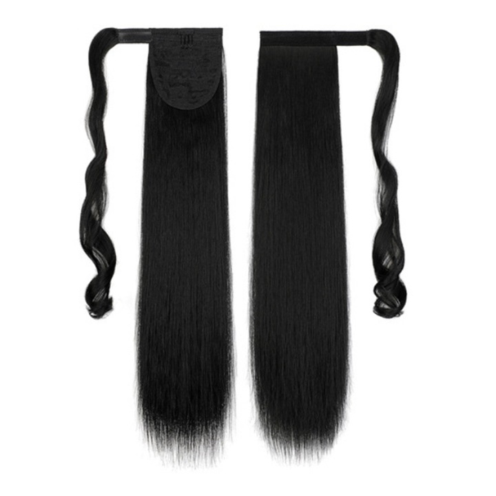 Клипс за удължаване на конска опашка Дълги и прави щипки за коса за конска опашка Щипки за удължаване на конска опашка Клипс за конска опашка в стил 90-те, права, синтетична перука Щипки за удължаване на коса