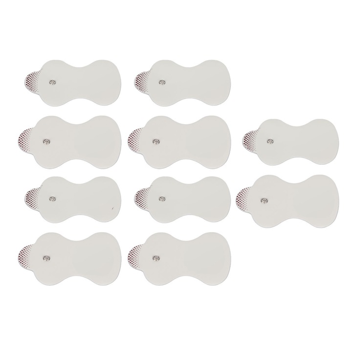 10 db öntapadós elektróda tapasz tök formájában, Csere elektróda tapaszok elektroterápiához, fehér