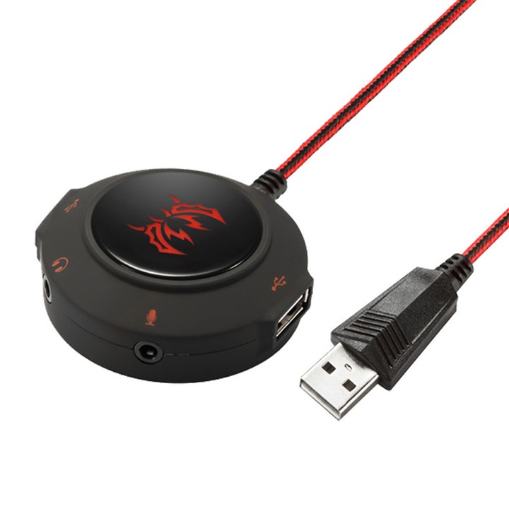 Külső hangkártya, USB 3,5 mm-es és mini jack audio hub adapter, notebookokhoz alkalmas