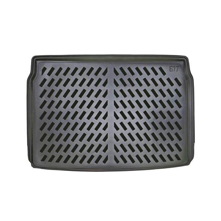 Prémium tálcás csomagtartó szőnyeg, 2019 utáni, magasított csomagtartójú Peugeot 2008 modellekhez.