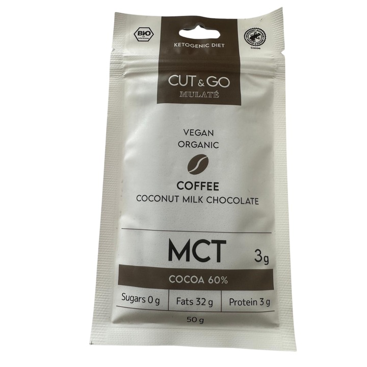 Cut&go ciocolata Eco cu lapte Mulate cu MCT, cafea si indulcitor, 50 g