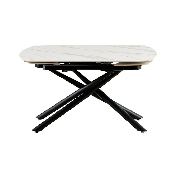 Разтегателна маса за хранене 140-200 см, изработена от синтерован камък и метал, Niveo HARO