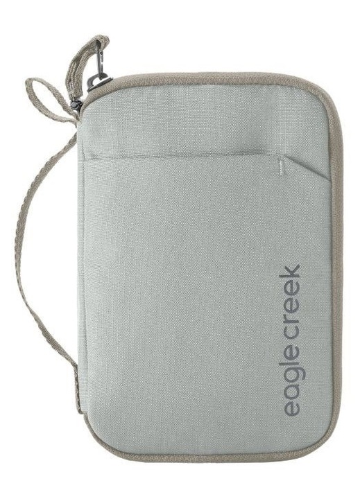 Portofel pentru pasaport Stash RFID, Eagle Creek, gri, 17x11x2cm, cu loc pentru carduri si buzunar cu fermoar