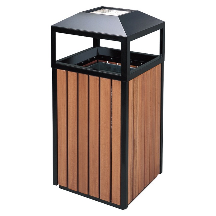 Кошче за боклук с пепелник SMASH DESIGN Strato HG09 черно, 40x40x95 см, обем 95 л