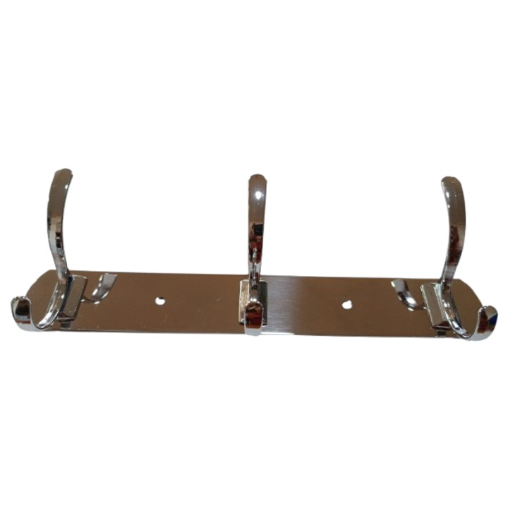 Cuier 3 brate, 25 cm, cromat