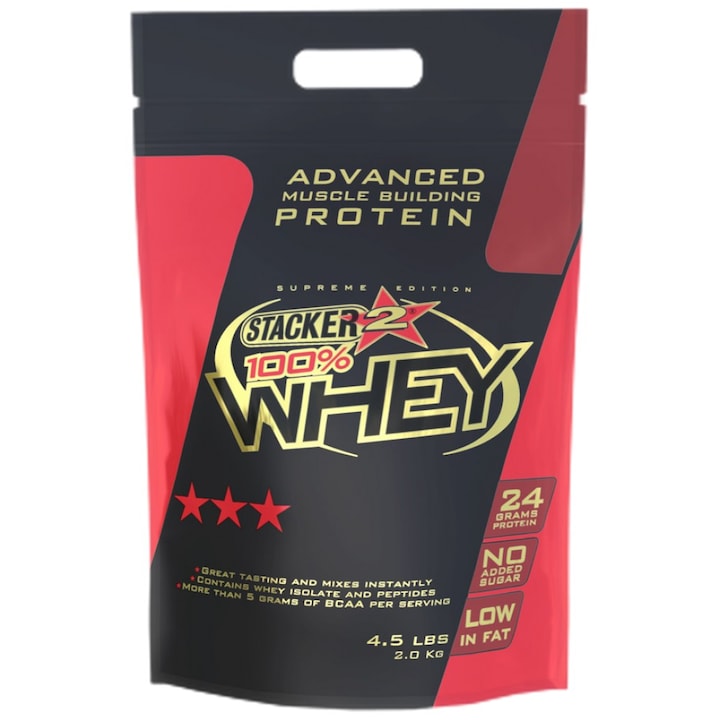 Хранителна добавка Stacker 100% Whey, Шоколад, 2000 грама
